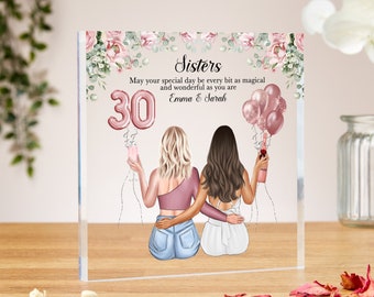 30th birthday gift for sister, clear acrylic block, sister birthday gift, special birthday, best friend, sister 30th birthday gift, daughter