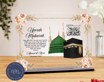 Personalised Umrah Mubarak gifts, acrylic plaque, Islamic Gifts, Hajj Mubarak, Umrah Mubarak, Kaaba, Ramadan Mubarak, Eid Mubarak, Mum, Dad
