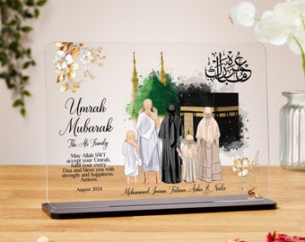 Cadeaux personnalisés Omra Mubarak, plaque acrylique, cadeaux islamiques, cadeau Hajj Mubarak, Omra Mubarak, Omra Kaaba, Ramadan Mubarak, Eid Mubarak