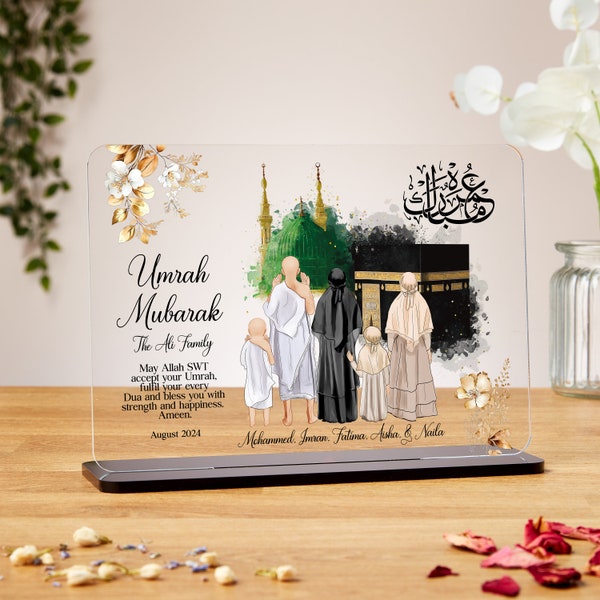 Cadeaux personnalisés Omra Mubarak, plaque acrylique, cadeaux islamiques, cadeau Hajj Mubarak, Omra Mubarak, Omra Kaaba, Ramadan Mubarak, Eid Mubarak