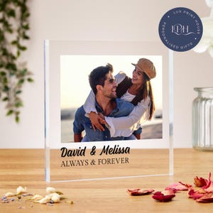 Valentines day gifts, couple photo block, gift for boyfriend, girlfriend, acrylic, personalised photo print, engagement gift, anniversary