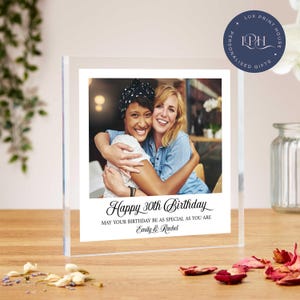 30th birthday gift, best friend acrylic photo block, personalised friend gift, friendship present, 40th, 50th, 60th, unique birthday gift