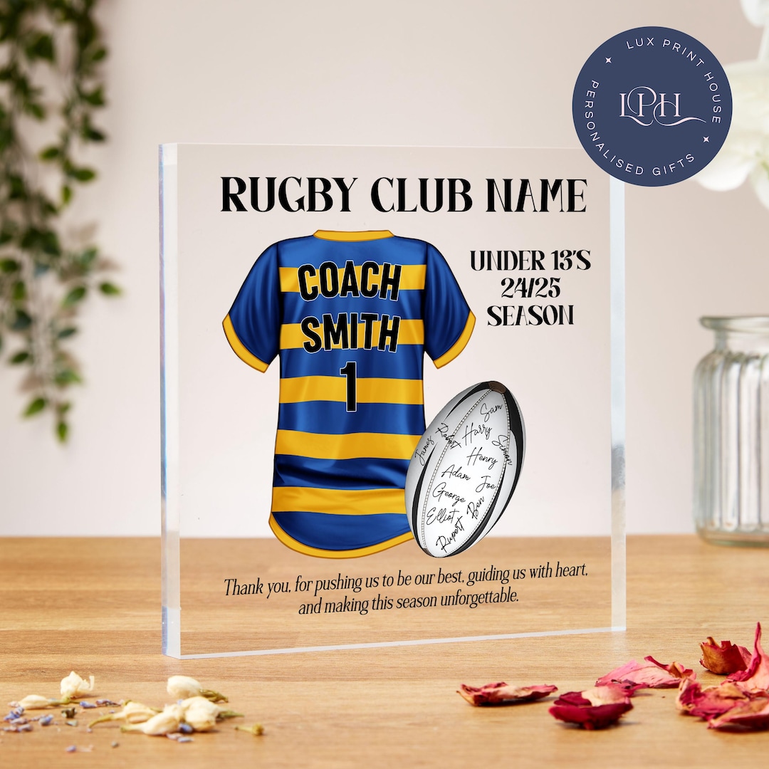Thanks Coach Rugby Rugby Team Gifts, Thank You Coach Acrylic Block, Sports Team, Rugby ...