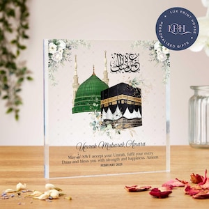 Umrah Mubarak gifts, acrylic block, personalised Islamic Gift, Hajj Mubarak, Umrah Kaaba, Ramadan Mubarak, eid gift, Mecca, hajj pilgrimage