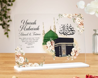 Personalised Umrah Mubarak gifts, custom acrylic plaque, Islamic Gifts, Hajj Mubarak, Umrah Mubarak, Umrah Kaaba, Ramadan Mubarak, Eid Gift
