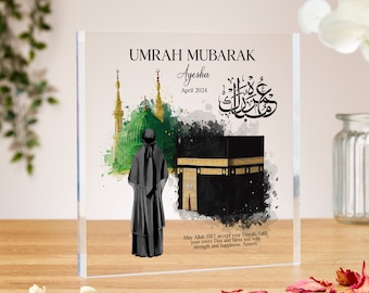 Umrah Mubarak acrylic block, Personalised Islamic Gifts, Hajj Mubarak gift, Umrah Mubarak, Umrah Kaaba gift, Ramadan Mubarak, Eid Mubarak