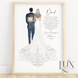 Father of the bride gift, father of the bride print, father of the bride poem, personalised gifts, gift for dad on wedding day, wedding gift
