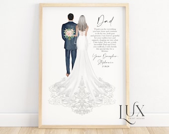 Father of the bride gift, father of the bride print, father of the bride poem, personalised gifts, gift for dad on wedding day, wedding gift