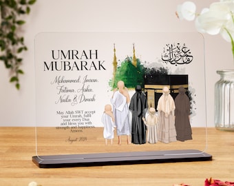 Personalised Umrah Mubarak gifts, acrylic plaque, Islamic Gift, Hajj Mubarak gift, Umrah Mubarak, Umrah Kaaba, Ramadan Mubarak, Eid Mubarak