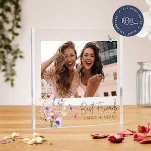 Best friend acrylic photo block, friend photo gift, friendship gifts, group of friends gift, friendship present, bestie gift, birthday gift