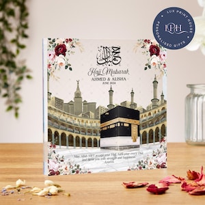 Hajj Mubarak gifts, acrylic block, personalised Islamic Gift, Umrah Mubarak, Mum, Dad, Kaaba, Ramadan Mubarak, eid gift, Mecca, pilgrimage
