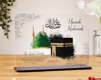 Personalised Umrah Mubarak gifts, acrylic plaque, Islamic Gifts, Hajj Mubarak, Umrah Mubarak gift, Umrah Kaaba, Ramadan Mubarak, Eid Mubarak