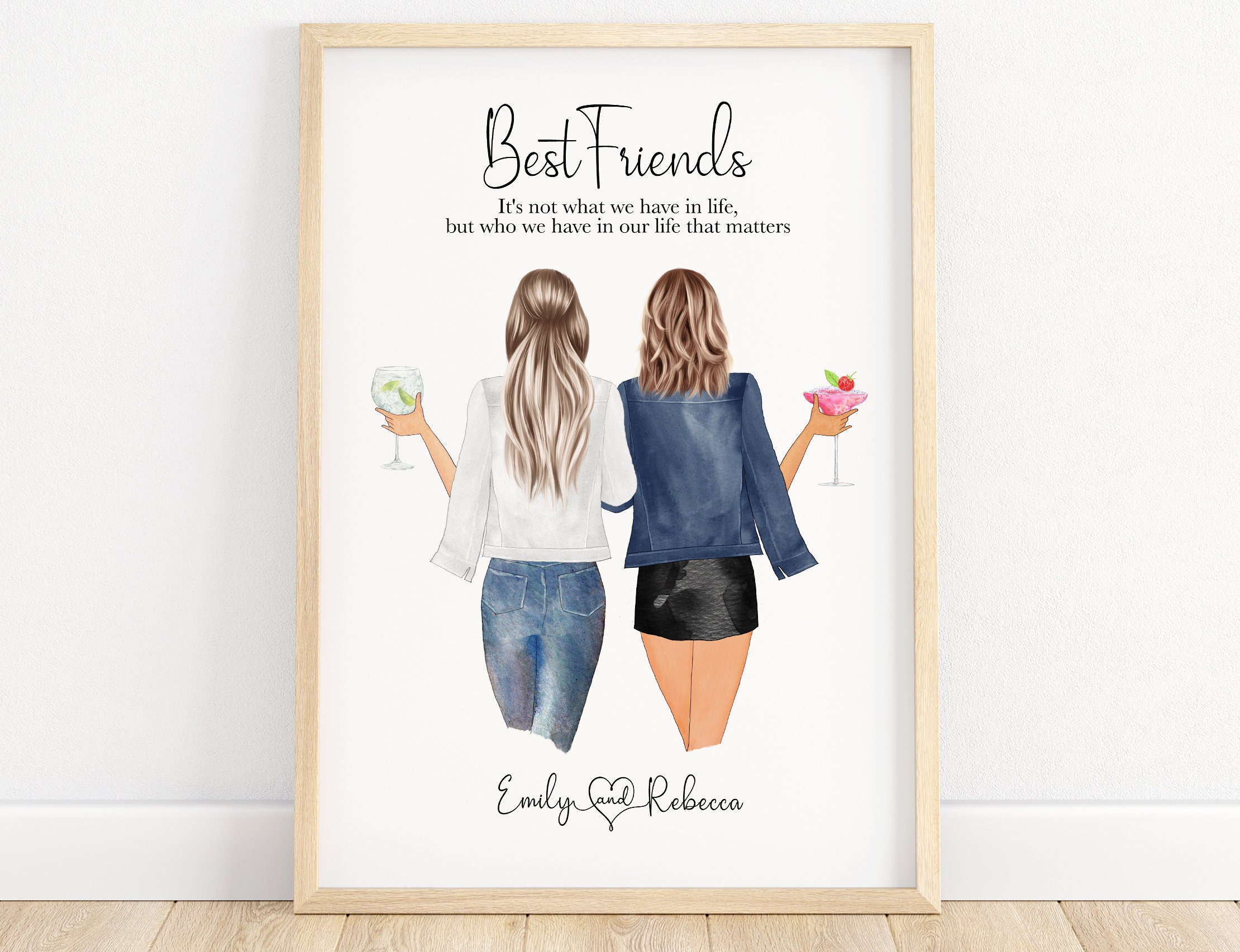 Best friend print, friendship gift, best friend gift, friendship