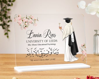Muslim graduation gift for her, islamic graduation gift, graduation gifts for her, graduation acrylic plaque, daughter graduation, Congrats
