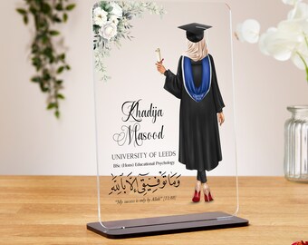Muslim graduation acrylic plaque, islamic graduation gift, graduation gifts for her, graduation acrylic plaque, daughter graduation, 2024