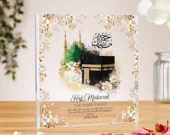 Hajj Mubarak gifts, acrylic block, personalised Islamic Gift, Umrah Mubarak, Umrah Kaaba, Ramadan Mubarak, eid gift, Mecca hajj pilgrimage