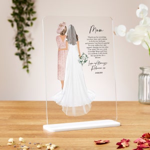 Mother of the bride acrylic plaque, gift for mother of the bride, mother of the bride print, mother of the bride portrait, wedding poem
