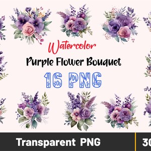 紫色の花 PNG、花束 PNG、花のクリップアート、水彩花のクリップアート、野生の花、ボヘミアン水彩クリップアート、春の花 PNG