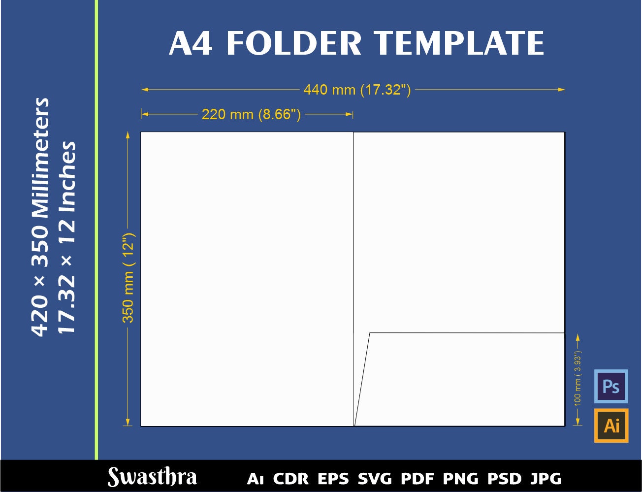 A4 Document Folder Template, Document Storage Box,travelers Folder Svg ...
