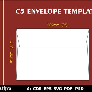 C5 size (229x162 mm) Envelope Template, Die Cut, Invitation template, Vector Envelope, Business Envelope Template, Envelop vector Template
