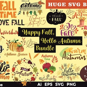 110 Fall SVG Bundle, Fall Svg, Autumn Svg, Thanksgiving Svg, Fall Svg Designs, Fall Svg Sign, Autumn Bundle Svg, Cricut, Silhouette Cut File