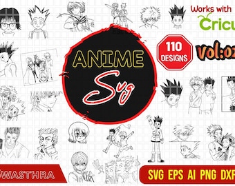 110 Hunter Anime SVG Bundle,  Anime pack, Anime Character SVG, Ninja, Chibi Anime, Manga, Japanese cartoon SVG, Anime svg Files for Cricut
