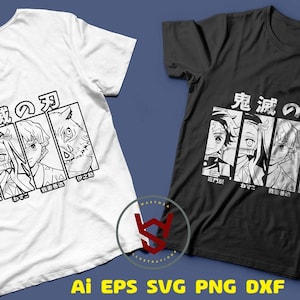 スレイヤー チーム SVG、アニメ フレンズ SVG、アニメ キャラクター SVG、アニメ SVG、親友、マンガ SVG、日本の漫画、Cricut 用のアニメ SVG ファイル