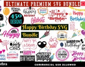 450 Birthday Clipart SVG, Watercolor Party Clip art, party décor invites, Hand-drawn Clipart, Cupcake Clipart, Balloon, Bunting banners SVG