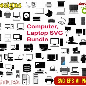 Computer SVG Bundle, Computer Silhouette, Computer Monitor svg, Laptop svg, Computer Clipart, Computer png, Computer geschnitten Dateien, Laptop Vektor