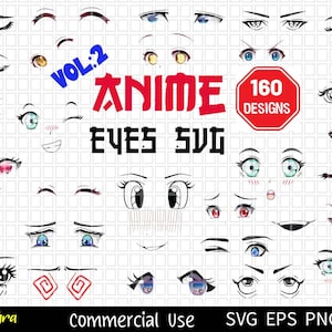 Anime Eyes SVG Bundle, Cartoon Eyes SVG, Comic Book Eyes Svg, Googly Eyes, Cartoon Eyes, Kawaii svg, Anime SVG bundle, Emoji Face svg, Comic
