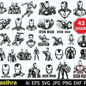 43 Iron Man SVG Bundle, Movie SVG Bundle, Superhero svg bundle, Superhero Silhouettes svg, Comic svg png, Comic book svg, Avenger svg bundle