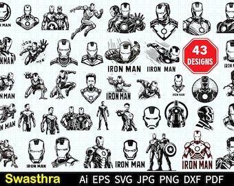 43 Iron Man SVG Bundle, Movie SVG Bundle, Superhero svg bundle, Superhero Silhouettes svg, Comic svg png, Comic book svg, Avenger svg bundle