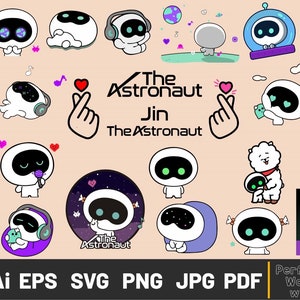 35 wootteo BTS Svg, Jin Wootteo The Astronaut album svg, KPop svg files for cricut, Bts png, bts polaroids, bts shirt, kpop sticker, Anime