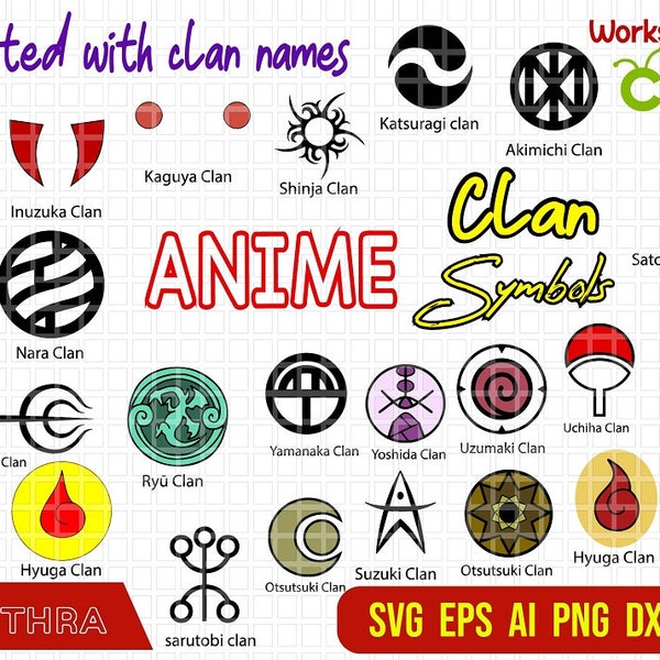 Clan de anime, Símbolo de la aldea de anime, Anime Land svg, Anime svg, Símbolo de anime, Logotipo de anime, Marca de anime, Ninja svg, Archivo de corte de anime Cricut, Manga