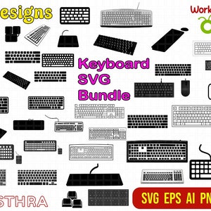 Computer Tastatur SVG Bundle, Computer Silhouette svg, Tastatur svg, Laptop Vektor svg, Computer Clipart, Computer png, Computer geschnitten Dateien