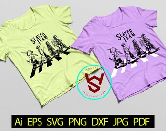 Slayer Team Walking On Abbey Road SVG, Slayer Team SVG, Anime Eyes svg, Anime Character SVG, Anime svg, Best friends svg, Japanese Manga svg