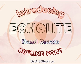 ECHOLITE Outline Font - Script Font, Wedding Font, Modern Font, Handwritten Font, Cricut Font, Display Font, Font For Cricut, Canva Font