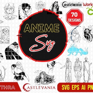 70 Castlevania Anime SVG Bundle, Anime Charakter SVG, Ninja svg, Chibi Anime, Manga svg, Anime Pack, Cartoon SVG, Anime svg File für Cricut