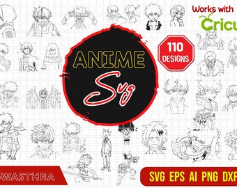 110 Hero Anime SVG Bundle, Anime Character SVG, Ninja svg, Chibi Anime, Manga, Anime pack, Japanese cartoon SVG, Anime svg Files for Cricut