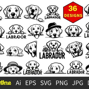 Peeking Labrador Svg, Labrador Retriever svg, Labrador Retriever Head, Dog Paws Dog Breed Pet Silhouette, Dog Cutting Files, Peeking Dog SVG