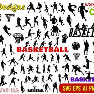 164 Basketball Silhouette, Basketball Clipart, Basketball Ball SVG, Basketball-Player SVG, Basketball Tor SVG, Basketball Cut Files Cricut