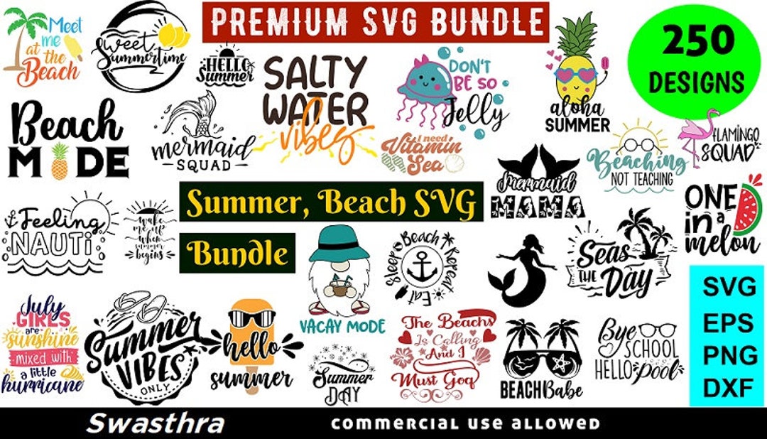 250 Summer Beach Quotes SVG Bundle, Vacation Svg, Tropical Cricut ...