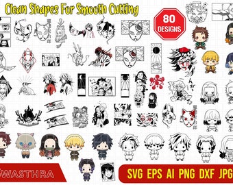 80 Slayer Team Anime SVG Bundle, Demon Sl4yer svg, Anime Character SVG, Manga Panel, Chibi Anime, Anime Knife,Anime pack, Japanese Manga SVG