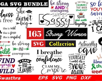 165 Strong Women SVG, Motivational Positive Quotes svg, Girl Empowerment Quotes Svg, Girl Power, Boss lady, Queen svg, Cut File for Cricut