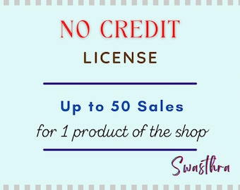 Geen creditlicentie voor clipart/svg: tot 50 verkopen; licentie geldig voor 1 product of the shop