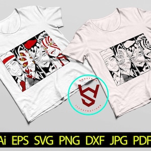 Slayer Team SVG, Anime Eyes svg, Demon Sl4yer svg, Anime Character SVG, Anime svg, Best friends, Japanese Manga svg, Anime Files for Cricut