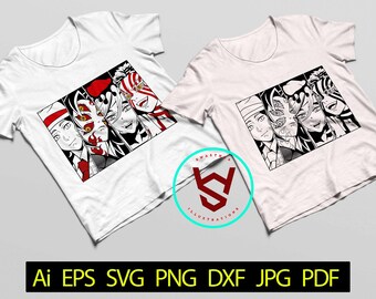 Slayer Team SVG, Anime Eyes svg, Demon Sl4yer svg, Anime Character SVG, Anime svg, Best friends, Japanese Manga svg, Anime Files for Cricut