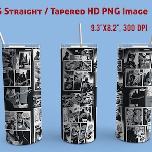 20 oz Anime Skinny Tumbler Sublimation Design, Manga Panel Design, Manga Collage Wallpaper, Anime wrap, Super Hero Tumbler wrap, 300DPI PNG