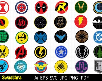 Superheld-Logo-Symbol SVG, Superheld-Svg-Bundle, Comic-Svg-Bundle, Fledermaus SVG-Bundle, Anime SVG-Bundle, die berühmtesten Superhelden Schnittdateien, Spinne