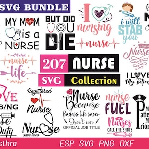 207 Nurse SVG Bundle, Nurse Quotes SVG, Doctor Svg, Nurse Superhero, Nurse Svg Heart, Nurse Life, Stethoscope, Nurse Mom Cut File For Cricut